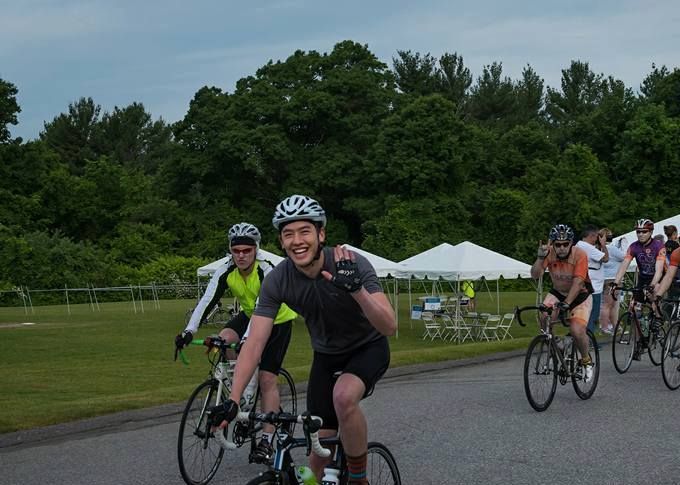 Jeff at the beginning of a 100-mile bike trek to raise funds for the fight against cancer.