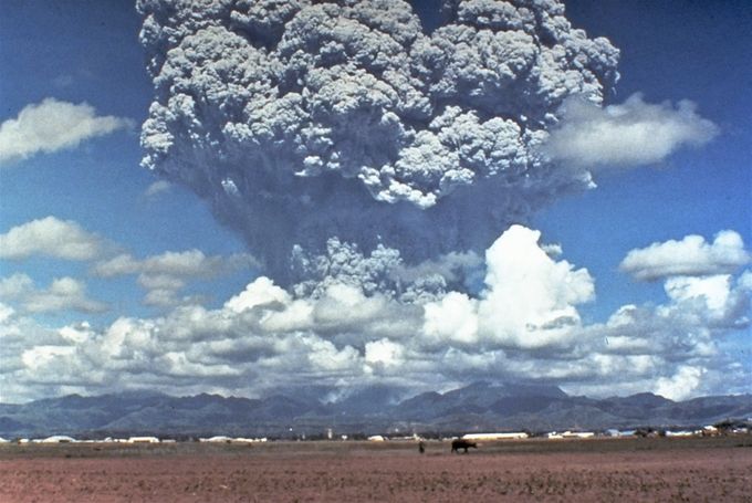 This photo of the final 1991 eruption of Pinatubo was taken from the American Clark Army Base, which was then still operational. (USGS.gov)